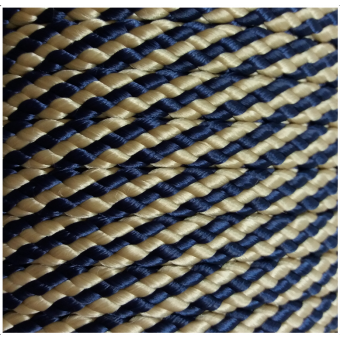 PPM touw 8 mm donkerblauw/beige streep
